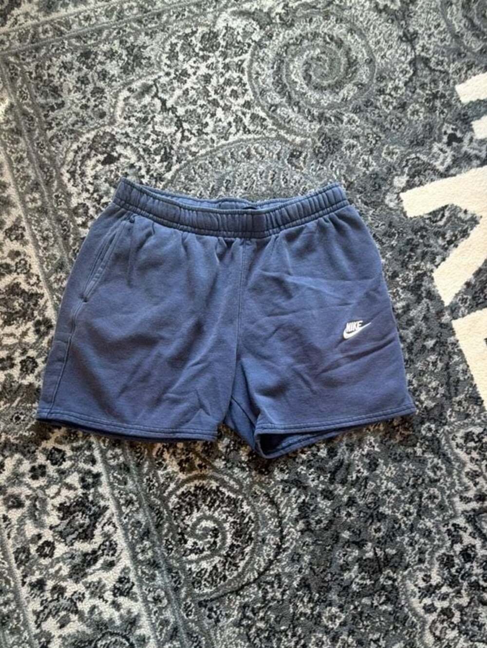 Vintage Navy Blue Nike Sweatshorts with Embroidered Swoosh
